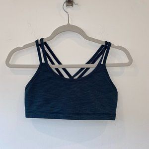 Beyond Yoga Blue Ribbed Sports Bra